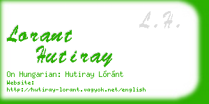 lorant hutiray business card